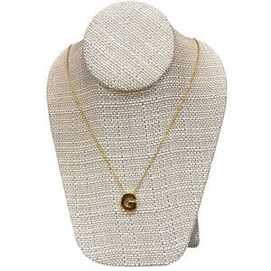 Gold  Tone Stainless Steel  initial Pendant necklace Letter G